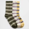 Kinder-Socken mit Streifen (3er-Pack)