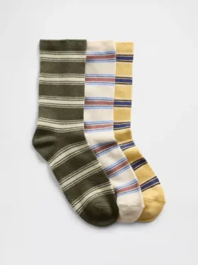 Kinder-Socken mit Streifen (3er-Pack)