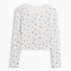 Kinder-Strickjacke aus Baumwolle mit Pointelle-Rippmuster