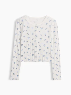 Kinder-Strickjacke aus Baumwolle mit Pointelle-Rippmuster