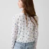 Kinder-Strickjacke aus Baumwolle mit Pointelle-Rippmuster