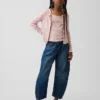 Kinder-Strickjacke aus Baumwolle mit Pointelle-Rippmuster