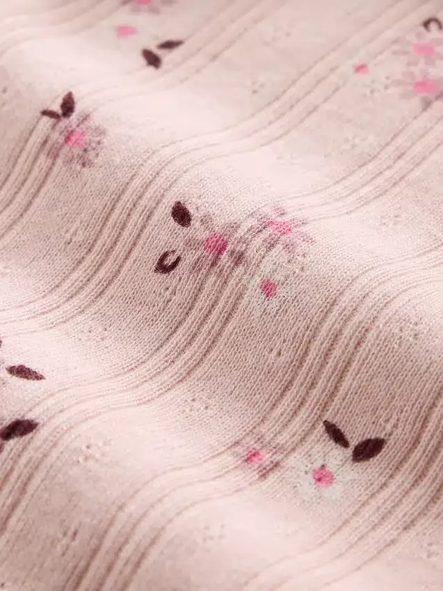 Kinder-Strickjacke aus Baumwolle mit Pointelle-Rippmuster