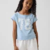 Kinder-Sweatshirt aus Vintagesoft-Frottee mit Raglanärmeln und Grafikprint