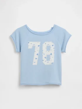 Kinder-Sweatshirt aus Vintagesoft-Frottee mit Raglanärmeln und Grafikprint