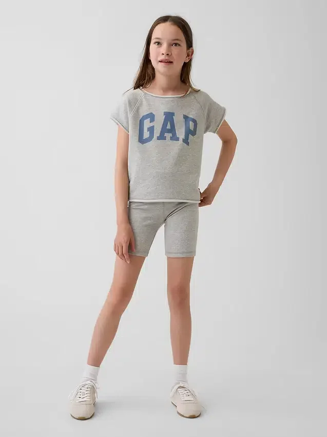 Kinder-Sweatshirt aus Vintagesoft-Frottee mit Raglanärmeln und Grafikprint