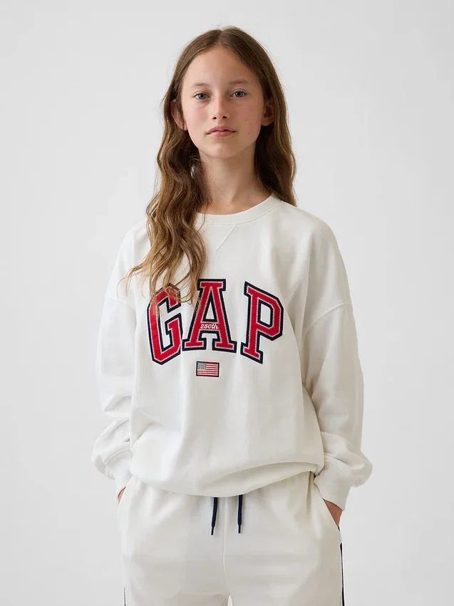 Kinder-Sweatshirt „Vintagesoft“ aus Frottee mit übergroßem Aufdruck