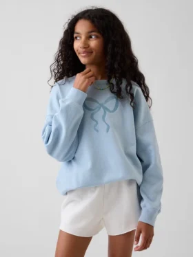 Kinder-Sweatshirt „Vintagesoft“ aus Frottee mit übergroßem Aufdruck