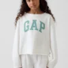 Kinder-Sweatshirt „Vintagesoft“ aus Frottee mit weitem Ausschnitt und Logo