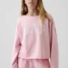 Kinder-Sweatshirt „Vintagesoft“ aus Frottee mit weitem Ausschnitt und Logo