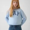 Kinder-Sweatshirt „Vintagesoft“ aus Frottee mit weitem Ausschnitt und Logo