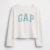 Kinder-Sweatshirt „Vintagesoft“ aus Frottee mit weitem Ausschnitt und Logo