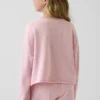 Kinder-Sweatshirt „Vintagesoft“ aus Frottee mit weitem Ausschnitt und Logo