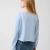 Kinder-Sweatshirt „Vintagesoft“ aus Frottee mit weitem Ausschnitt und Logo