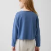 Kinder-Sweatshirt „Vintagesoft“ aus Frottee mit weitem Ausschnitt und Logo