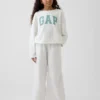 Kinder-Sweatshirt „Vintagesoft“ aus Frottee mit weitem Ausschnitt und Logo