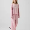 Kinder-Sweatshirt „Vintagesoft“ aus Frottee mit weitem Ausschnitt und Logo