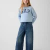 Kinder-Sweatshirt „Vintagesoft“ aus Frottee mit weitem Ausschnitt und Logo