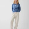 Kinder-Sweatshirt „Vintagesoft“ aus Frottee mit weitem Ausschnitt und Logo