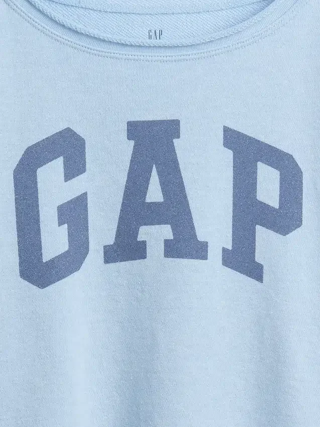 Kinder-Sweatshirt „Vintagesoft“ aus Frottee mit weitem Ausschnitt und Logo