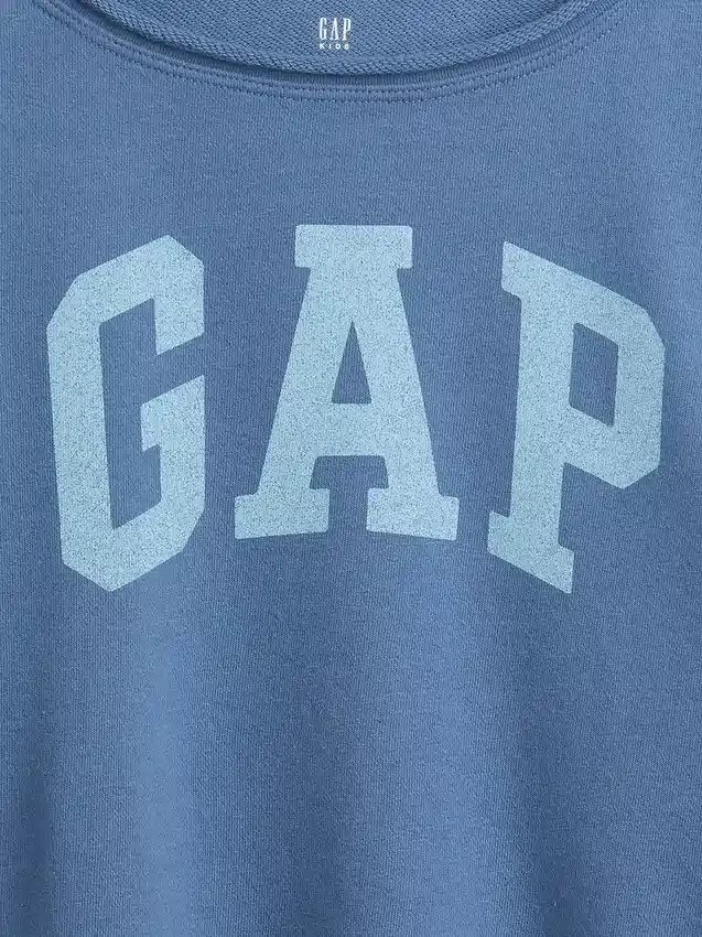 Kinder-Sweatshirt „Vintagesoft“ aus Frottee mit weitem Ausschnitt und Logo