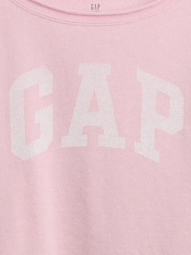 Kinder-Sweatshirt „Vintagesoft“ aus Frottee mit weitem Ausschnitt und Logo