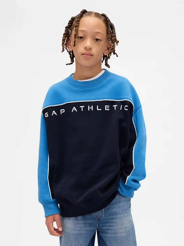 Kinder-Sweatshirt „Vintagesoft“ mit Colorblock-Logo