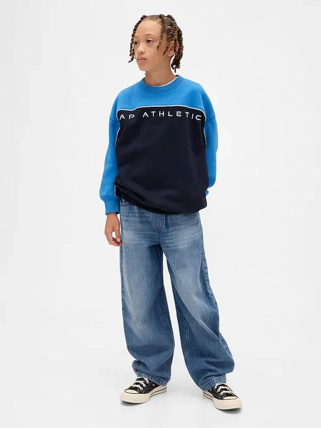 Kinder-Sweatshirt „Vintagesoft“ mit Colorblock-Logo