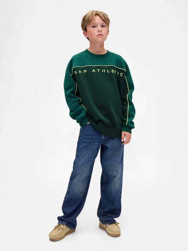 Kinder-Sweatshirt „Vintagesoft“ mit Colorblock-Logo