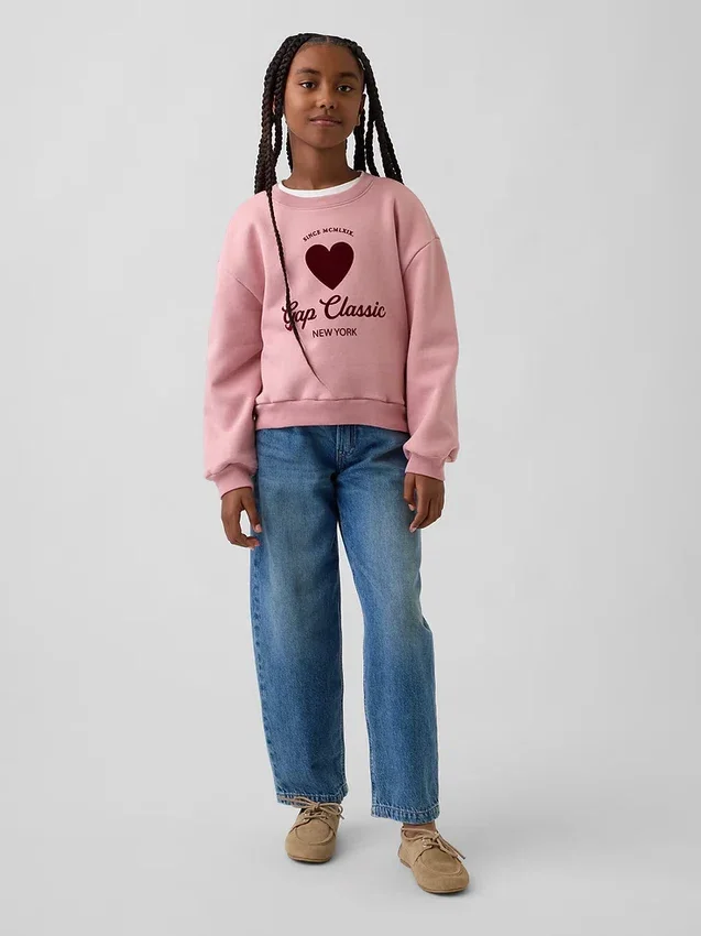 Kinder-Sweatshirt „Vintagesoft“ mit Dolman-Ärmeln