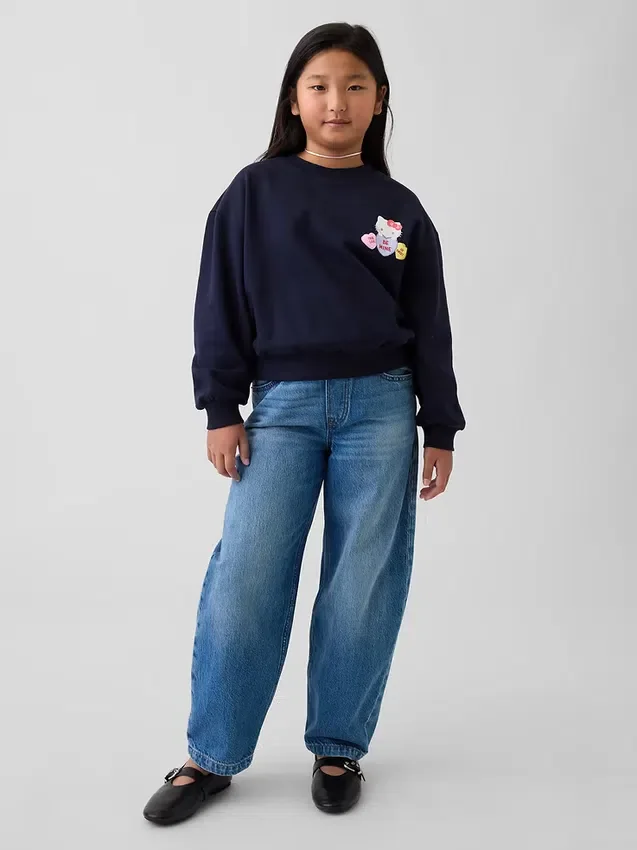 Kinder-Sweatshirt „Vintagesoft“ mit Dolman-Ärmeln