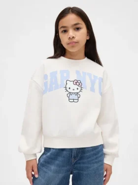 Kinder-Sweatshirt „Vintagesoft“ mit Hello Kitty-Logo