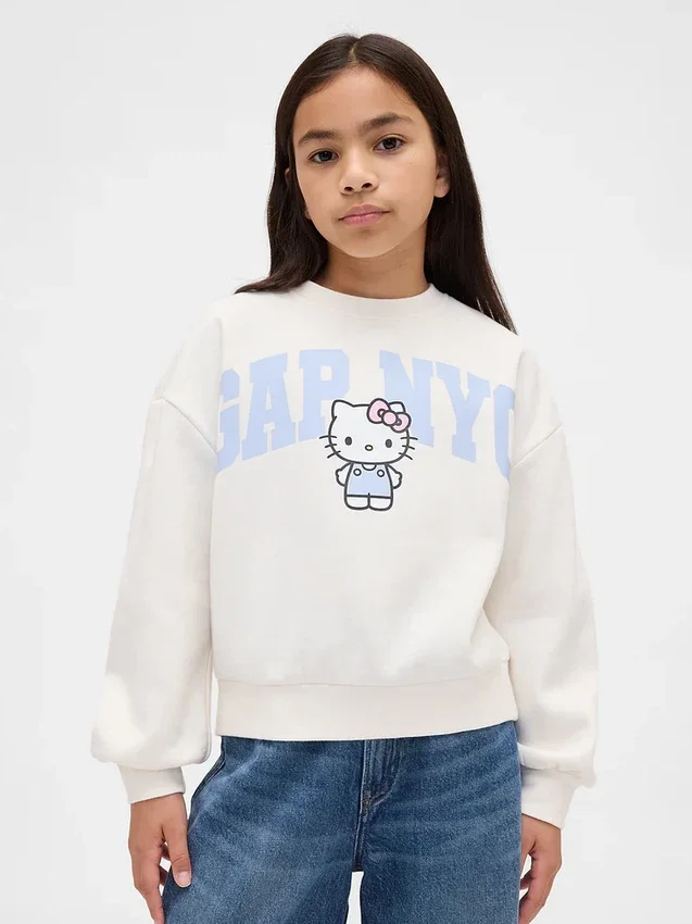 Kinder-Sweatshirt „Vintagesoft“ mit Hello Kitty-Logo