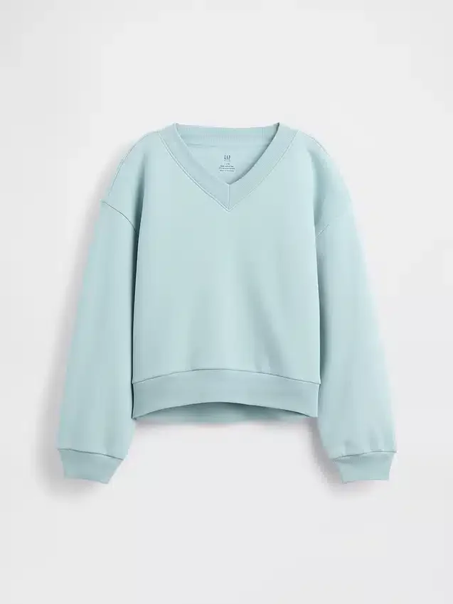 Kinder-Sweatshirt „Vintagesoft“ mit lockerem V-Ausschnitt