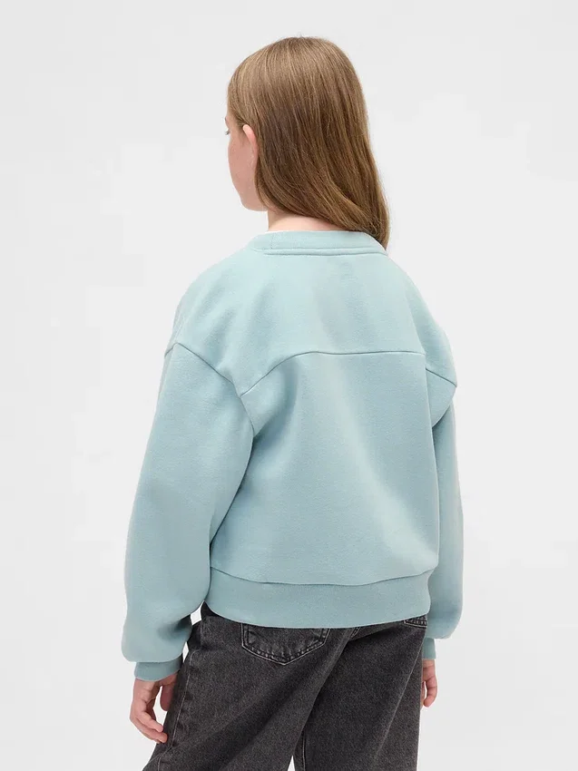 Kinder-Sweatshirt „Vintagesoft“ mit lockerem V-Ausschnitt