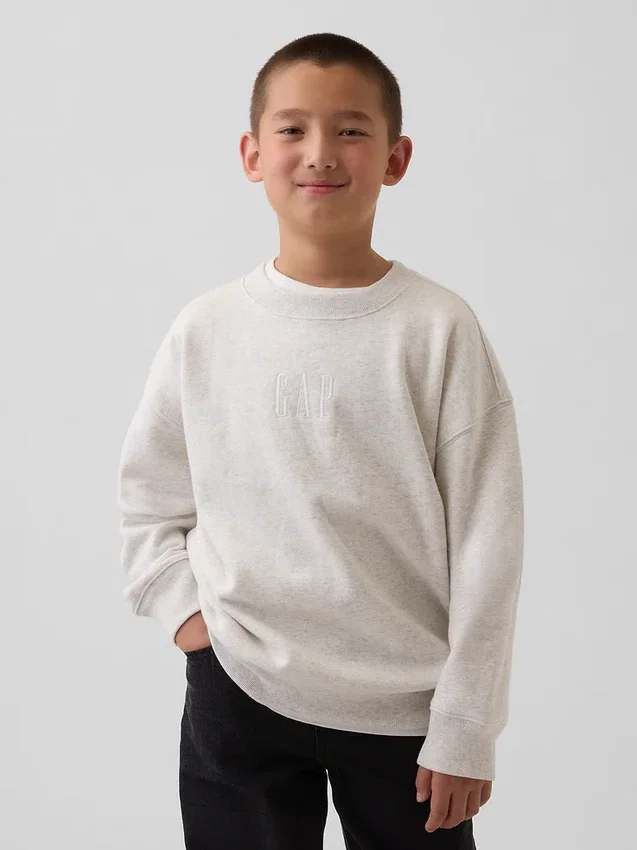 Kinder-Sweatshirt „Vintagesoft“ mit Logo in lockerer Passform