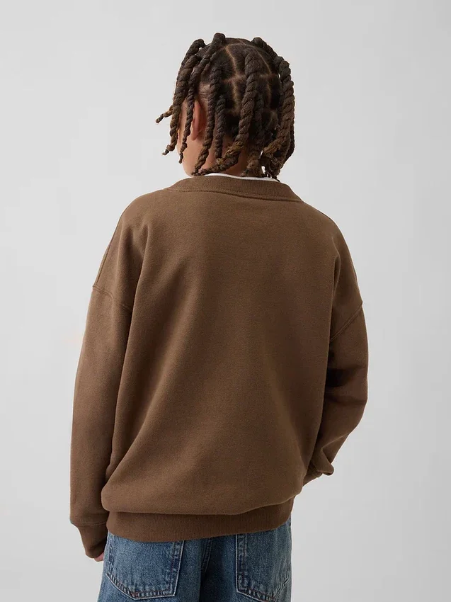 Kinder-Sweatshirt „Vintagesoft“ mit Logo in lockerer Passform
