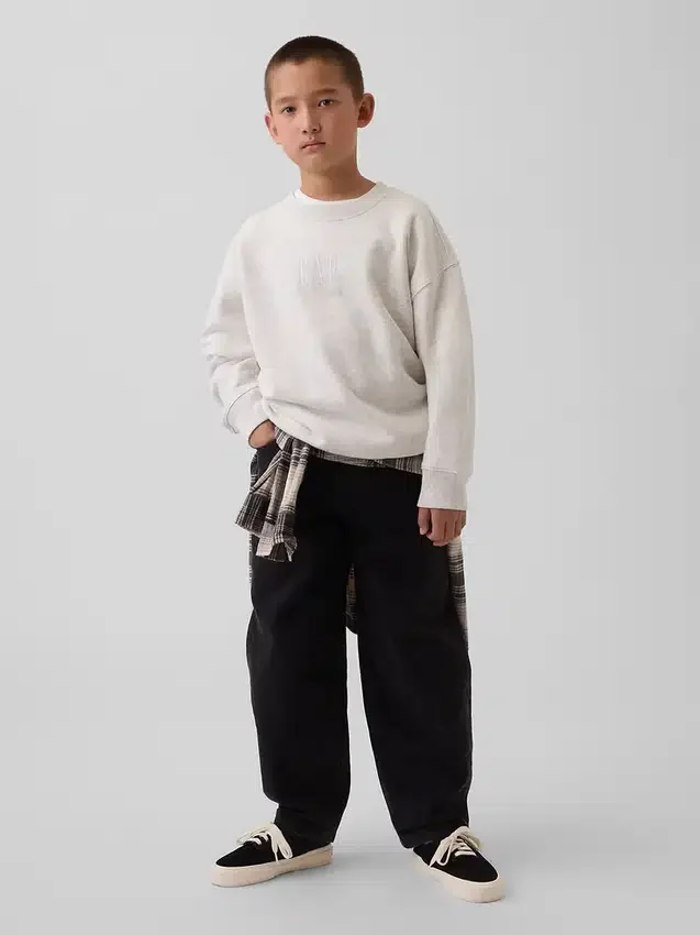 Kinder-Sweatshirt „Vintagesoft“ mit Logo in lockerer Passform