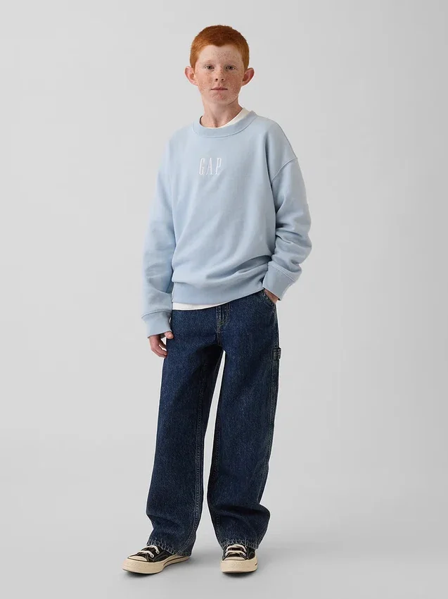 Kinder-Sweatshirt „Vintagesoft“ mit Logo in lockerer Passform