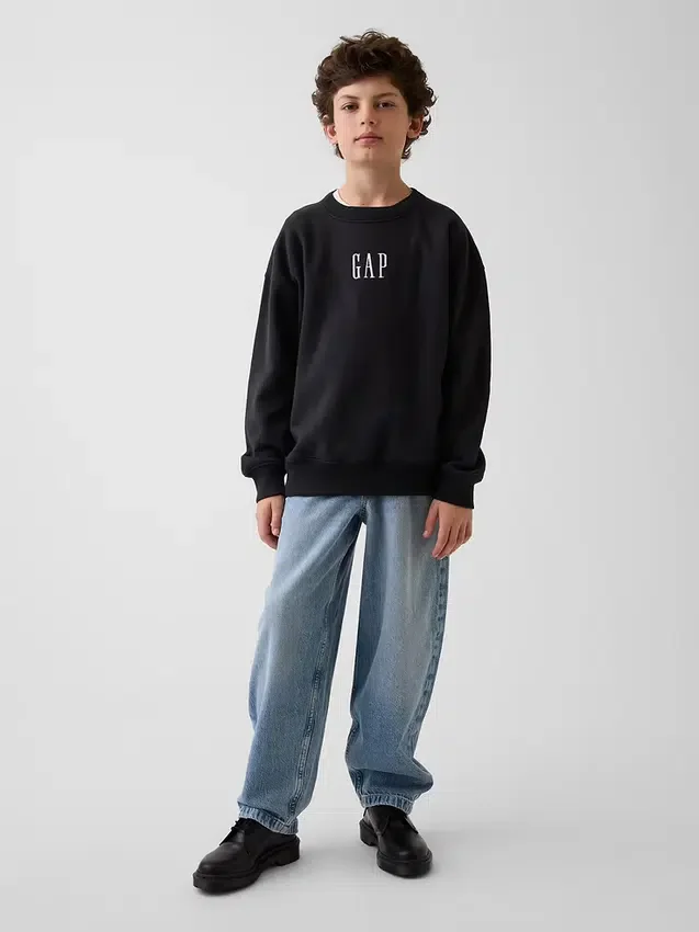 Kinder-Sweatshirt „Vintagesoft“ mit Logo in lockerer Passform