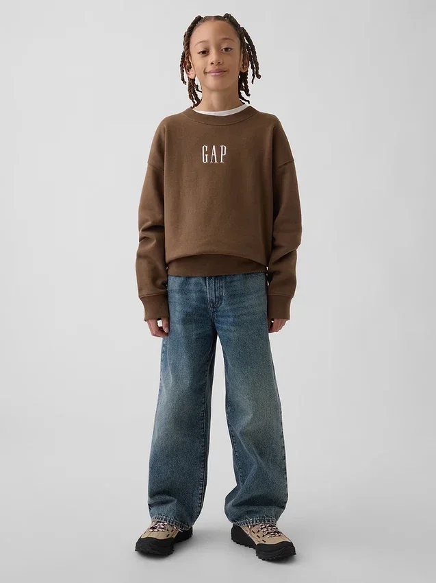 Kinder-Sweatshirt „Vintagesoft“ mit Logo in lockerer Passform