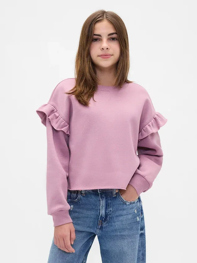 Kinder-Sweatshirt „Vintagesoft“ mit Rüschen