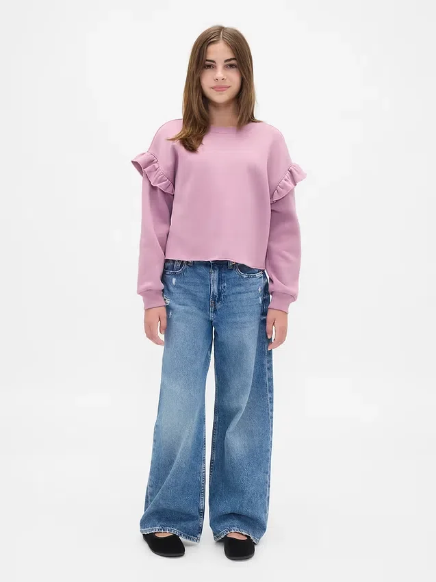 Kinder-Sweatshirt „Vintagesoft“ mit Rüschen