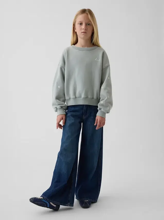 Kinder-Sweatshirt „Vintagesoft Wedge“ mit Rundhalsausschnitt