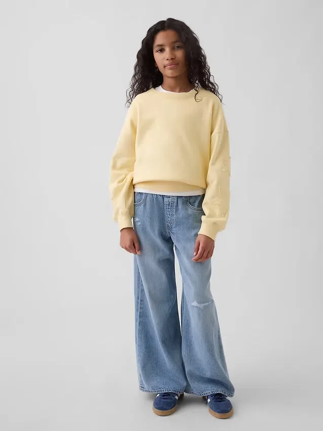 Kinder-Sweatshirt „Vintagesoft Wedge“ mit Rundhalsausschnitt