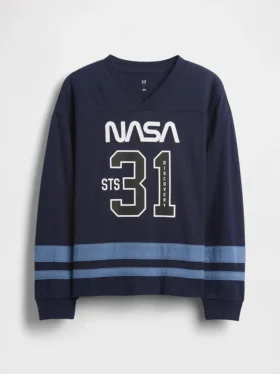 Kinder-T-Shirt aus Jersey im Relaxed-Schnitt mit NASA-Motiv