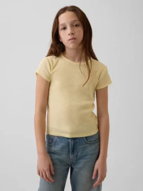 Kinder-T-Shirt aus Rippstrick