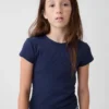 Kinder-T-Shirt aus Rippstrick