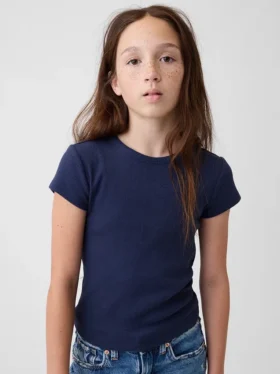Kinder-T-Shirt aus Rippstrick