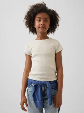 Kinder-T-Shirt aus Rippstrick